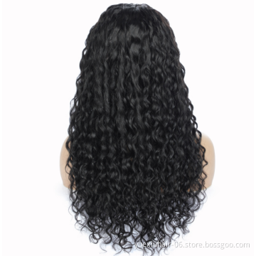 Wholesale Swiss Lace Brazilian Hair Wigs 5*5  Water Wave Human Hair Lace Closure Wig For Black Women